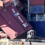 Containers fell from the Mississippi container ship at Long Beach