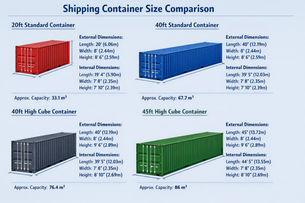 Shipping Container Size Comparison